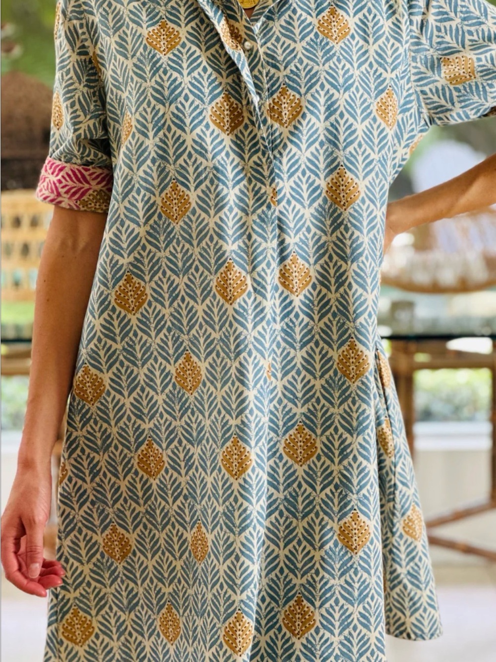 Just Darviny Amelia Dress in Colony Teal Blue